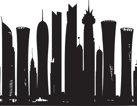 Adobe Illustrator Artwork of Modern City Skyline Illustration