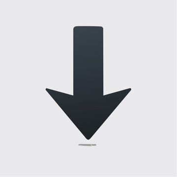 Dark down arrow icon with subtle shadow