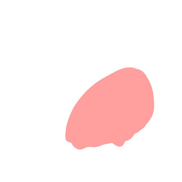 high quality brush cute kawaii soft watercolor vector painting drawing color cute simple design business chibi chubby shy blush white mochi filling cream pink strawberry ichigo