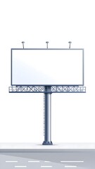Obraz premium Isolated rendering of a blank road-side billboard, ready for messaging