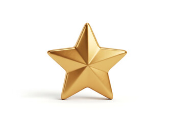 Obraz premium Shiny Gold Star Isolated on White Background
