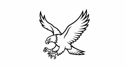 Obraz premium Detailed illustration of an eagle with wings spread and talons extended