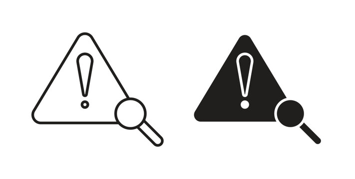 Risk analysis icon line style collection. Simple black solid icons