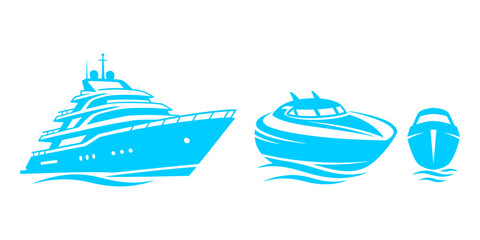 Large cruise ship and smaller boat with buoy floating on calm waters © Tegar