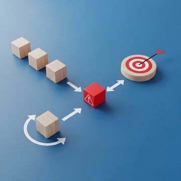 Risk aversion overcoming obstacle for goal achievement success strategy.