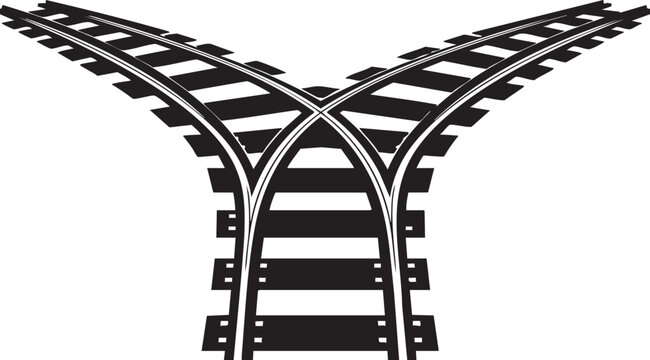 Railway tracks diverging in a y shape