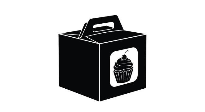 cupcake box with handle silhouette high quality professional