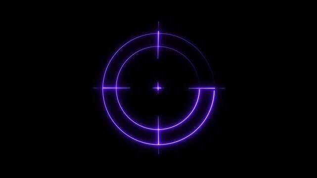 Glowing arrow hitting center of neon target symbolizing precision and success in futuristic digital environment with dynamic light effects aiming goal for ultimate achievement.4k motion graphics video