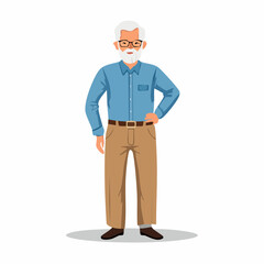 Obraz premium Elderly Man Standing Confidently with Hand on Hip
