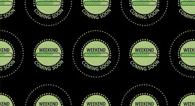 Weekend coming soon pattern with progress bar icons