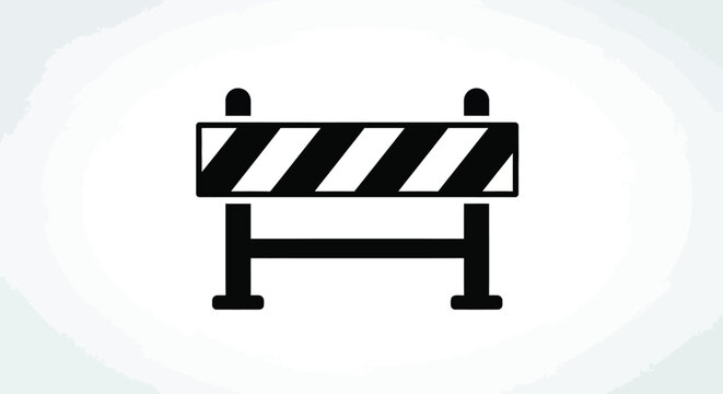 barrier silhouette with black and white stripes