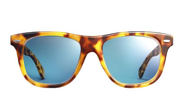Stylish tortoiseshell cat eye sunglasses with blue mirrored lenses