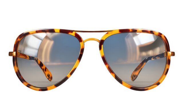Stylish vintage aviator sunglasses with colorful tortoiseshell frame