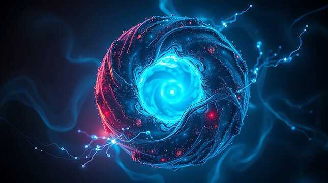 Cosmic energy vortex a stunning abstract representation of galactic formation and celestial power