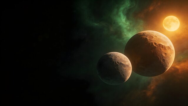 Two Planets and a Star in Space