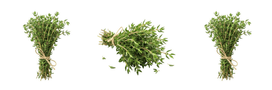 Fresh Green Thyme Herb Bunch Aromatic Culinary Seasoning for Kitchen Cooking and Herbal Medicine PNG