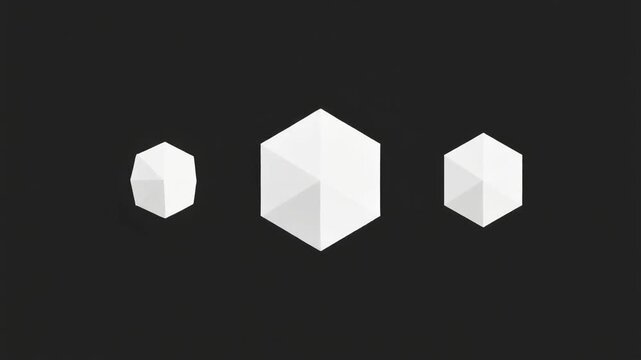 Minimalist White Geometric Hexagon and Star Morphing Animation