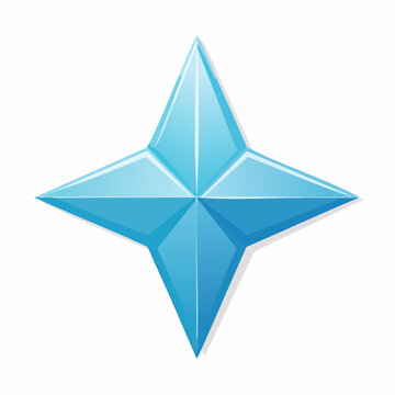 Blue Four-Pointed Star Icon