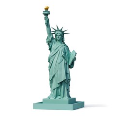 Fototapeta premium The Statue of Liberty stands tall with torch raised high on Liberty Island