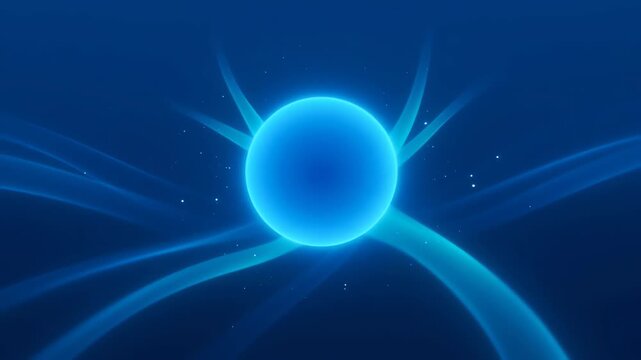 Glowing Blue Orb Pulsating with Light and Energy