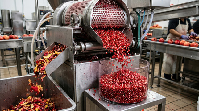 Industrial pomegranate aril extraction machine processing fresh fruit