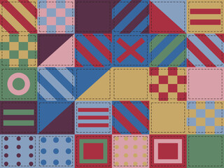 Obraz premium Cottagecore Patchwork Quilt Pattern Backdrop
