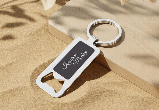 Professional Metal Keychain Mockup