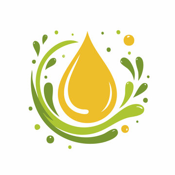 Yellow drop with green splashes