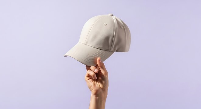 hand holding a classic dad baseball cap