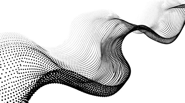 Abstract black and white flowing smoke pattern