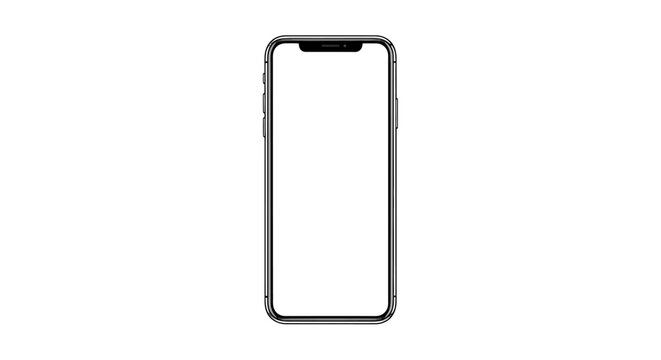 Smartphone device with blank screen.
