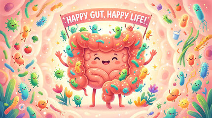 Fototapeta premium Celebrating Happy Gut Health