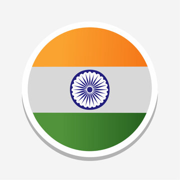 Circular Indian Flag Emblem