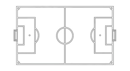 Soccer field diagram with goals. © TheArk