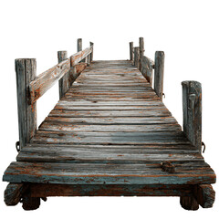 Fototapeta premium Professional Old Wooden Boat Dock Isolated Transparent Background