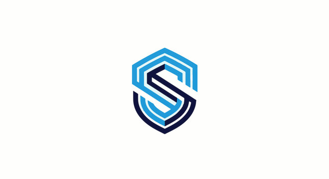 Modern Blue Shield Logo Design Representing Security and Protection.