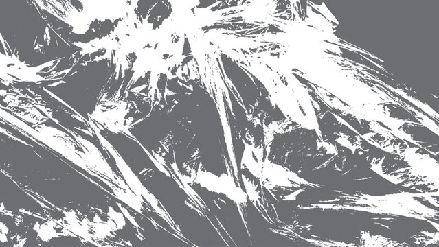 Vintage black and white distressed surface with grunge cracks scuffs dust and rough texture seamless vector pattern