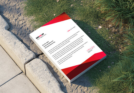 Letterhead Mockup on Grass