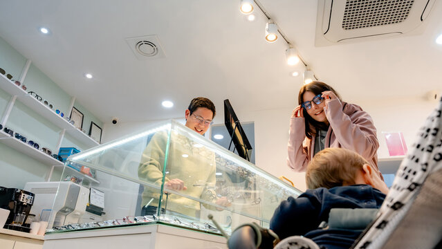 Optical shopping delight at a modern eyewear store