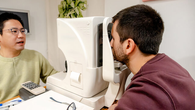 Optical center eye exam for customer satisfaction