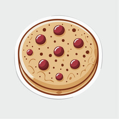 Fototapeta premium Cartoon Cookie with Red Berries