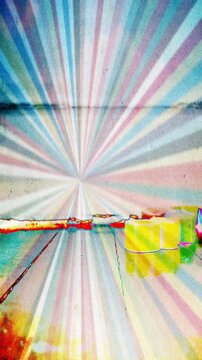 STAY CREATIVE abstract background with rainbow