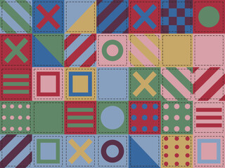 Obraz premium Cottagecore Patchwork Quilt Pattern Backdrop