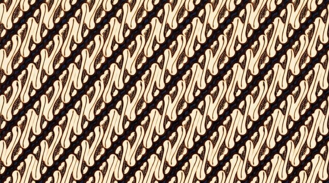 Classic Indonesian parang batik pattern showcasing diagonal geometric waves for authentic cultural concepts