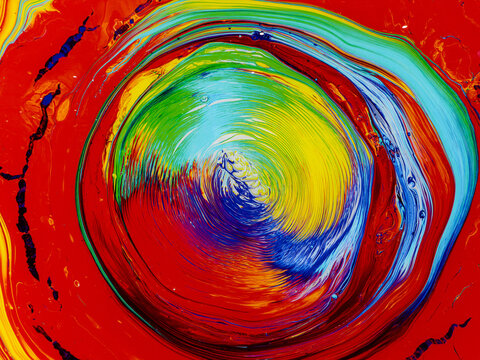 Colorful acrylic paint swirl abstract art background texture