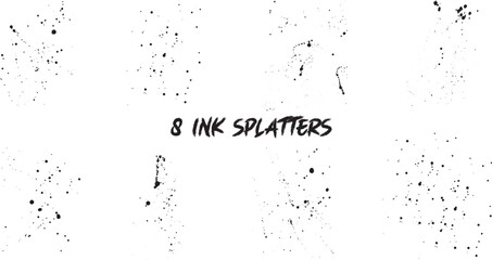 Fototapeta premium Abstract ink stain elements and dirty paint splashes designed for creative graphic projects.