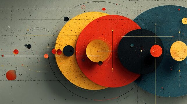 Abstract strategy - Abstract organized forms, conceptual planning, visual energy alignment, dynamic composition, minimalistic representation, expressive symbolic systematic thought.