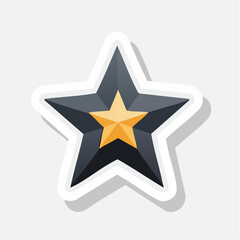Obraz premium 3D Star Badge Icon with Gold Inner Star