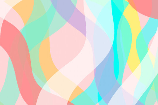 Layered transparent pastel waves abstract background design