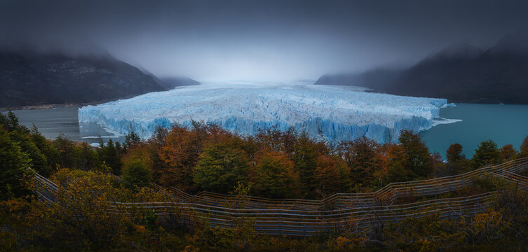 Panoramic view of Perito Moreno Glacier in Patagonia